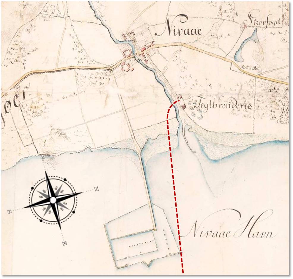 Galajhavn m. påført udskibningsmole (Kort 1778)